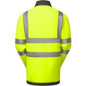 Leo Workwear SS07 Arganite Yellow EcoViz Air Layer Full Zip Hi Vis Sweatshirt