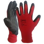 Supreme Red PU Grip Work Gloves 100RB with PU Coating - 13g