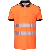 Portwest T180 Orange/Black PW3 Hi Vis Polo Shirt