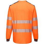 Portwest T185 Orange/Black PW3 Long Sleeve Hi Vis T Shirt