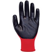 TraffiGlove TG1170 X-Dura Flat Nitrile Palm Coated Red Gloves - 15g Cut Level 1