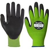 TraffiGlove TG5140 MicroDex Ultra Cut C Nitrile Foam Palm Coated Green Gloves - 13g