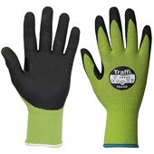 TraffiGlove TG6240 LXT MicroDex Cut E Nitrile Palm Coated Eco Friendly Green Gloves - 15g