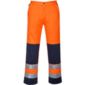 Portwest TX71 Seville RIS Orange/Navy Hi Vis Poly-Cotton Trousers
