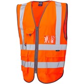 Leo Workwear Barnstaple Orange Superior 3-Part Quick Release Hi Vis Rail Vest