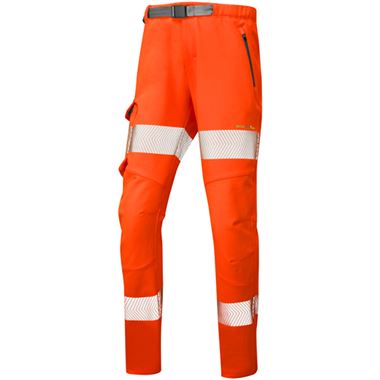 Leo Workwear Starcross Orange EcoViz Stretch Women's Hi Vis Work Trouser 