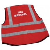 FIRE MARSHAL Pre-Printed Red Hi Vis Vest