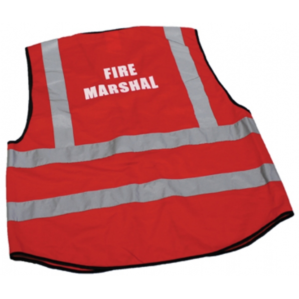 FIRE MARSHAL Pre-Printed Red Hi Vis Vest