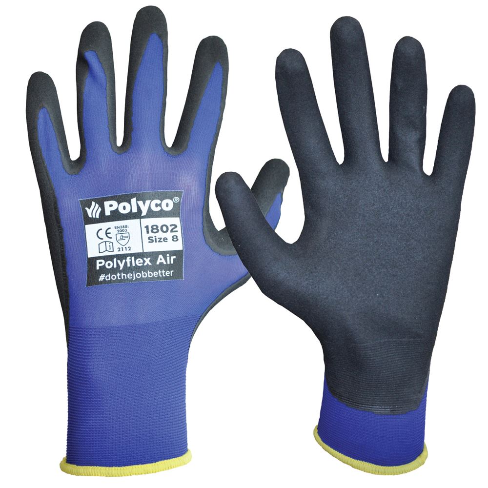 Polyflex Air Grip Glove Neoprene Coating Safetec Direct Ltd