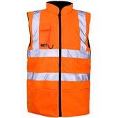 Supertouch Orange Fleece Lined Hi Vis Reversible Bodywarmer