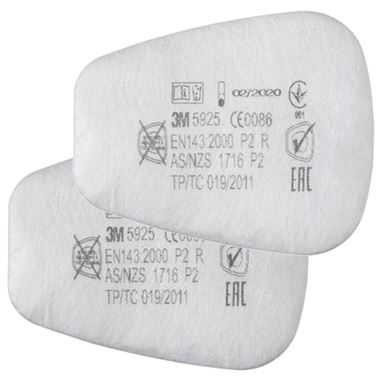 3M 5925 P2 Particulate Prefilters For 6000 7500 Series Masks (Pair)