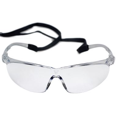 3M Tora Clear Safety Glasses with Adjustable Cord 71501-00001M - Anti Scratch & Anti Fog Lens