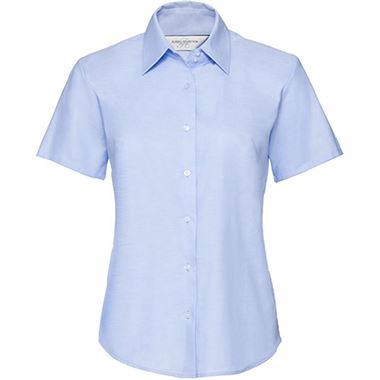 Russell Collection 933F Ladies Short Sleeve Easy Care Oxford Shirt 135g