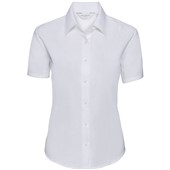 Russell Collection 933F Ladies Short Sleeve Easy Care Oxford Shirt 135g White