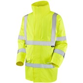 Leo Workwear Tawstock Yellow EcoViz 4K Baffle Lined Waterproof Hi Vis Jacket