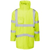 Leo Workwear Marwood Yellow EcoViz 4K Superior Baffle Lined Waterproof Hi Vis Jacket