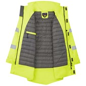 Leo Workwear Marwood Yellow EcoViz 4K Superior Baffle Lined Waterproof Hi Vis Jacket