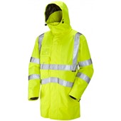 Leo Workwear Yellow Waterproof Breathable 3-in-1 Hi Vis Clovelly Jacket with Hartland Fleece