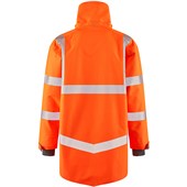 Leo Workwear Clovelly Rail Orange 15K Performance+ Waterproof Breathable Executive Hi Vis Jacket