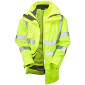 Leo Workwear Yellow Waterproof Breathable 3-in-1 Hi Vis Clovelly Jacket with Buckland Softshell