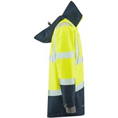 Leo Workwear Clovelly Yellow/Navy EcoViz 15K Performance+ Waterproof Breathable Executive Hi Vis Jacket