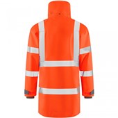 Leo Workwear Eastleigh Orange EcoViz 10K Mesh Lined Waterproof Breathable Hi Vis Jacket 