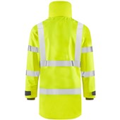 Leo Workwear Eastleigh Yellow EcoViz 10K Mesh Lined Waterproof Breathable Hi Vis Jacket 