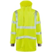 Leo Workwear Petroc Yellow EcoViz 10K Fleece Lined Waterproof Hi Vis Anorak Jacket