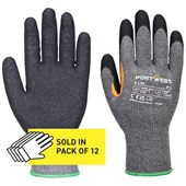 Portwest A106 Reinforced Thumb Glove with Latex Coating 10g Multipack (Pack 12)