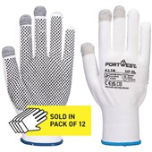 Portwest A118 PVC Dotted Touchscreen Glove Multipack (Pack 12)
