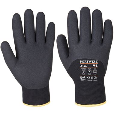 Portwest A146 Arctic Heat Resistant & Thermal Winter Gloves with Sandy Nitrile Coating - 15g