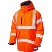 Leo Workwear Marisco Orange LTEC 20K High Performance Waterproof Breathable Hi Vis Jacket
