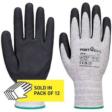 Portwest A312 Nitrile Diamond Knit Glove with Nitrile Foam Coating - 13g Multipack (Pack 12)