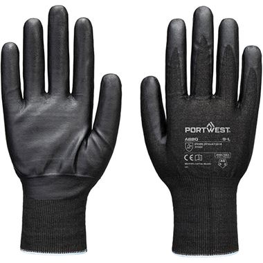 Portwest A680 Cut F Nitrile Tungsten Glove with Nitrile Micro Foam Coating - 21g