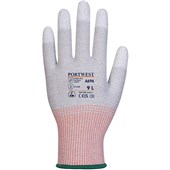 Portwest A696 LR13 ESD Antistatic Cut B PU Fingertip Gloves - 13 gauge (Pack of 12)