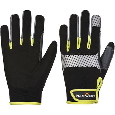 Portwest A770 PW3 Mechanics Style General Utility Gloves with Synthetic Leather Palm