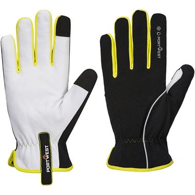 Portwest A776 PW3 Thermal Winter Water Resistant Grip Gloves with Leather Palm