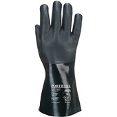 Portwest A835 Double Dipped PVC Chemical Resistant Gauntlet Gloves 35cm with Sandy Palm Finish