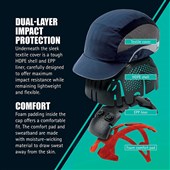 JSP Hardcap Aerolite Lightweight Micro Peak Bump Cap - Peak (2.5cm)