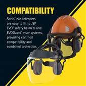JSP Sonis Compact Helmet Mounted Ear Defenders AEB032-1CY-000 - SNR 31dB