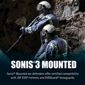 JSP Sonis 3 Helmet Mounted Ear Defenders AEB042-1C1-A00 - SNR 36dB