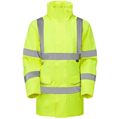Leo Workwear Cheristow Yellow EcoViz 4K Superior Baffle Lined Womens Waterproof Hi Vis Jacket