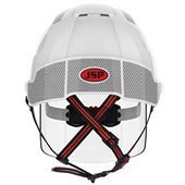 JSP EVO VISTAshield Dualswitch Custom Printed Safety Helmet with Integrated Faceshield & CR2 Reflective - Vented - Wheel Ratchet