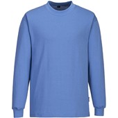 Portwest AS22 Protective Anti-Static ESD Long Sleeve T-Shirt 195g Light Blue