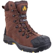 Amblers AS995 Brown Metal Free Composite Thinsulate High Leg Side Zip Waterproof Safety Boot S3 WR CI HRO SRC