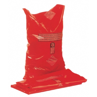 Large Asbestos Sacks 34.5x45inch (Pack 50) - Red & Clear - UN2212/UN2590