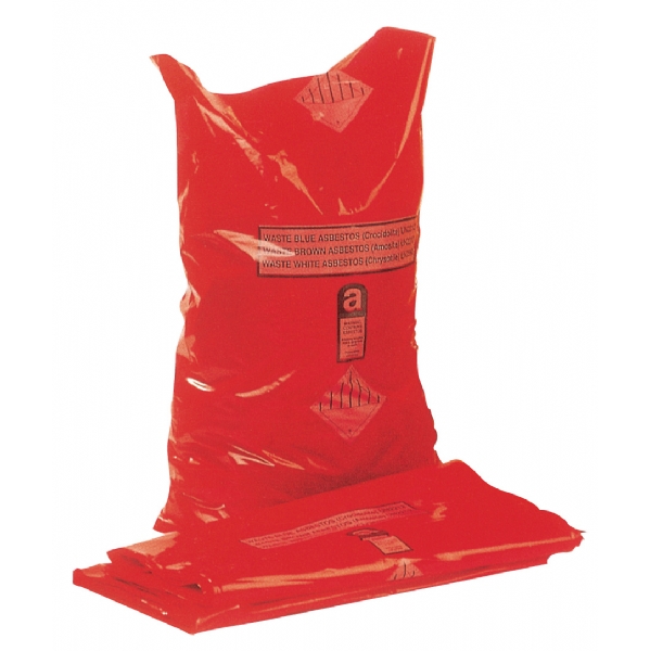 Large Asbestos Sacks 34.5x45inch (Pack 50) - Red & Clear - UN2212/UN2590