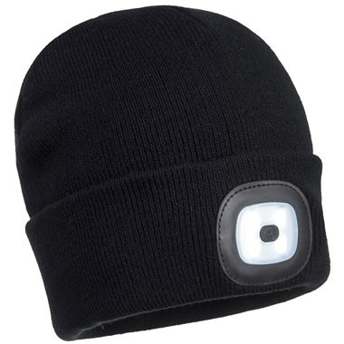 Portwest B029 Beanie Hat USB Rechargeable LED Head Light