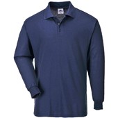 Portwest B212 Genoa Long Sleeve Polo Shirt 210g  Navy