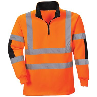 Portwest B308 Orange Xenon Hi Vis Rugby Shirt